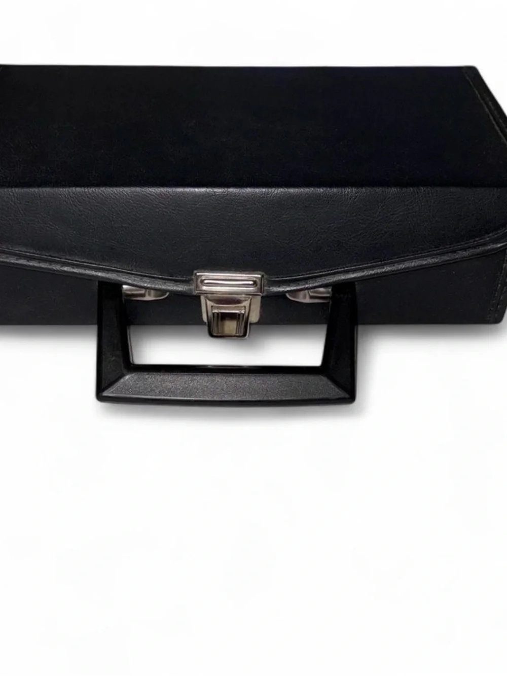 Black Leather cassette case with Silver Hardware